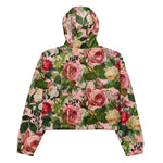 Women’s cropped windbreaker Vintage Botanical Floral Rose Garden Summer Rose Women's Cropped Windbreaker Jacket