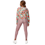 Women’s cropped windbreaker Vintage Floral Flower Summer Rose Women's Cropped Windbreaker Jacket