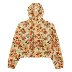Women’s cropped windbreaker Vintage Floral pattern with Roses Watercolor Summer Rose Women's Cropped Windbreaker Jacket