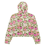 Women’s cropped windbreaker Vintage Floral Pink Rose Summer Rose Women's Cropped Windbreaker Jacket