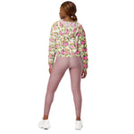 Women’s cropped windbreaker Vintage Floral Pink Rose Summer Rose Women's Cropped Windbreaker Jacket