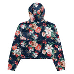 Women’s cropped windbreaker Vintage Floral Rose and small Flowers Summer Rose Women's Cropped Windbreaker Jacket
