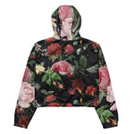Women’s cropped windbreaker Vintage Floral Rose Garden Flower Summer Rose Women's Cropped Windbreaker Jacket