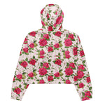 Women’s cropped windbreaker Vintage Floral Rose Garden Summer Rose Women's Cropped Windbreaker Jacket