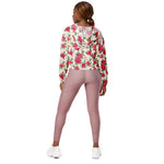 Women’s cropped windbreaker Vintage Floral Rose Garden Summer Rose Women's Cropped Windbreaker Jacket