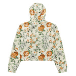 Women’s cropped windbreaker Vintage flower seamless vintage pattern Summer Rose Women's Cropped Windbreaker Jacket
