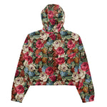 Women’s cropped windbreaker Vintage flowers Floral Victorian Rose Bouquet Leaf Summer Rose Women's Cropped Windbreaker Jacket