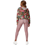 Women’s cropped windbreaker Vintage flowers Floral Victorian Rose Bouquet Leaf Summer Rose Women's Cropped Windbreaker Jacket
