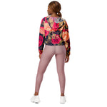 Women’s cropped windbreaker Vintage Flowers Rose Floral Summer Rose Women's Cropped Windbreaker Jacket