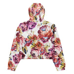 Women’s cropped windbreaker Vintage Pink Coral Elegant Roses Floral Summer Rose Women's Cropped Windbreaker Jacket