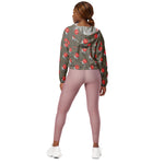 Women’s cropped windbreaker Vintage Pink Roses Pattern Summer Rose Women's Cropped Windbreaker Jacket