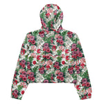 Women’s cropped windbreaker Vintage Pretty Country Garden Rose Pattern Summer Rose Women's Cropped Windbreaker Jacket