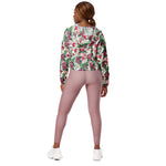 Women’s cropped windbreaker Vintage Pretty Country Garden Rose Pattern Summer Rose Women's Cropped Windbreaker Jacket