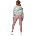 Women’s cropped windbreaker Vintage Rose Flower pattern on navy Summer Rose Women's Cropped Windbreaker Jacket