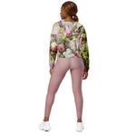 Women’s cropped windbreaker Vintage Rose Flowers Summer Rose Women's Cropped Windbreaker Jacket
