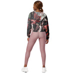 Women’s cropped windbreaker Vintage Roses Bouquet Flower Summer Rose Women's Cropped Windbreaker Jacket
