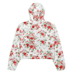 Women’s cropped windbreaker Vintage Roses Summer Garden Summer Rose Women's Cropped Windbreaker Jacket