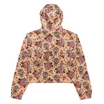Women’s cropped windbreaker Vintage Roses, Diamonds and Skulls Summer Rose Women's Cropped Windbreaker Jacket