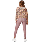 Women’s cropped windbreaker Vintage Roses, Diamonds and Skulls Summer Rose Women's Cropped Windbreaker Jacket