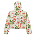 Women’s cropped windbreaker Vintage Victorian Pink Floral Summer Rose Women's Cropped Windbreaker Jacket