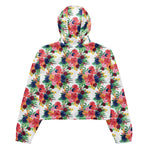 Women’s cropped windbreaker watercolor boho chic Flowers Summer Rose Women's Cropped Windbreaker Jacket