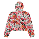 Women’s cropped windbreaker Watercolor Floral Pattern Vintage Rose Flower Summer Rose Women's Cropped Windbreaker Jacket