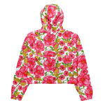 Women’s cropped windbreaker Watercolor Flowers Vintage floral Summer Rose Women's Cropped Windbreaker Jacket