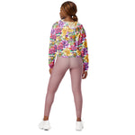 Women’s cropped windbreaker Watercolor Rose Floral Botanical Flower Summer Rose Women's Cropped Windbreaker Jacket