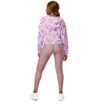 Women’s cropped windbreaker Watercolor Rose Flowers Summer Rose Women's Cropped Windbreaker Jacket