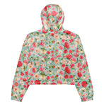 Women’s cropped windbreaker Watercolor spring flower Summer Rose Women's Cropped Windbreaker Jacket
