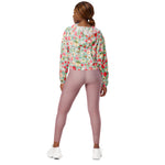 Women’s cropped windbreaker Watercolor spring flower Summer Rose Women's Cropped Windbreaker Jacket