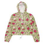 Women’s cropped windbreaker Floral Pattern Rose Flowers Summer Rose Women's Cropped Windbreaker