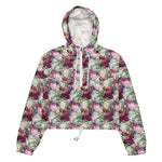 Women’s cropped windbreaker Floral Pattern Tissue Summer Rose Women's Cropped Windbreaker