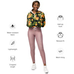 Women’s cropped windbreaker Floral pattern with Beautiful Roses Summer Rose Women's Cropped Windbreaker