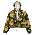 Women’s cropped windbreaker Floral pattern with Beautiful Roses Summer Rose Women's Cropped Windbreaker