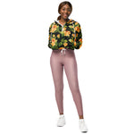 Women’s cropped windbreaker Floral pattern with Beautiful Roses Summer Rose Women's Cropped Windbreaker