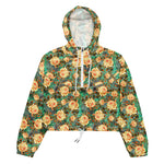 Women’s cropped windbreaker Floral Rose Flower Garden Summer Rose Women's Cropped Windbreaker Jacket