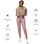 Women’s cropped windbreaker Floral Rose Garden Summer Rose Women's Cropped Windbreaker Jacket