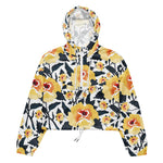 Women’s cropped windbreaker Floral seamless pattern with Roses Flower Summer Rose Women's Cropped Windbreaker Jacket