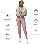 Women’s cropped windbreaker Flowers Classic Modern Romantic Summer Rose Women's Cropped Windbreaker Jacket