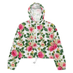 Women’s cropped windbreaker Garden Roses Pattern Flower Summer Rose Women's Cropped Windbreaker Jacket