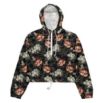 Women’s cropped windbreaker Ornate Seamless Pattern With Vintage Peonies Rose Summer Rose Women's Cropped Windbreaker Jacket