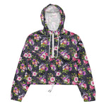 Women’s cropped windbreaker Pink & Purple Peonies Floral Summer Rose Women's Cropped Windbreaker Jacket