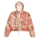 Women’s cropped windbreaker Pink Country Chic Roses Garden and Wood Summer Rose Women's Cropped Windbreaker Jacket