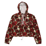 Women’s cropped windbreaker Red Roses vintage flower Seamless floral Summer Rose Women's Cropped Windbreaker Jacket
