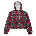 Women’s cropped windbreaker Retro Rustic Folk Summer Rose Women's Cropped Windbreaker Jacket