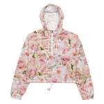 Women’s cropped windbreaker Romantic Pink Rose Summer Rose Women's Cropped Windbreaker Jacket