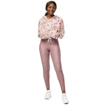 Women’s cropped windbreaker Romantic Pink Rose Summer Rose Women's Cropped Windbreaker Jacket