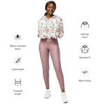 Women’s cropped windbreaker Rose Floral Summer Rose Women's Cropped Windbreaker Jacket