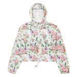 Women’s cropped windbreaker Rose Floral Summer Rose Women's Cropped Windbreaker Jacket